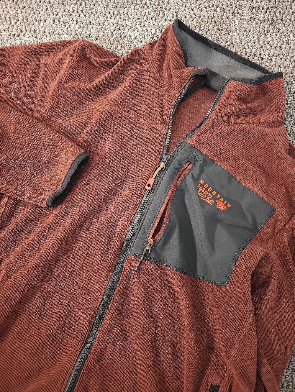 Mountain Hardwear Men’s Toasty Twill Rust Orange Full-Zip Fleece-style Jacket